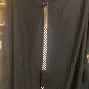 Black and white checkered belt